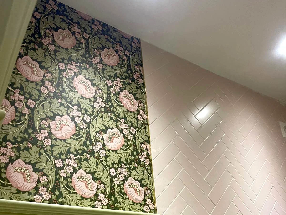 bathroom-wallpapered-painted-green-sunderland-foxglove-decor bathroom wallpapered painted green sunderland foxglove decor