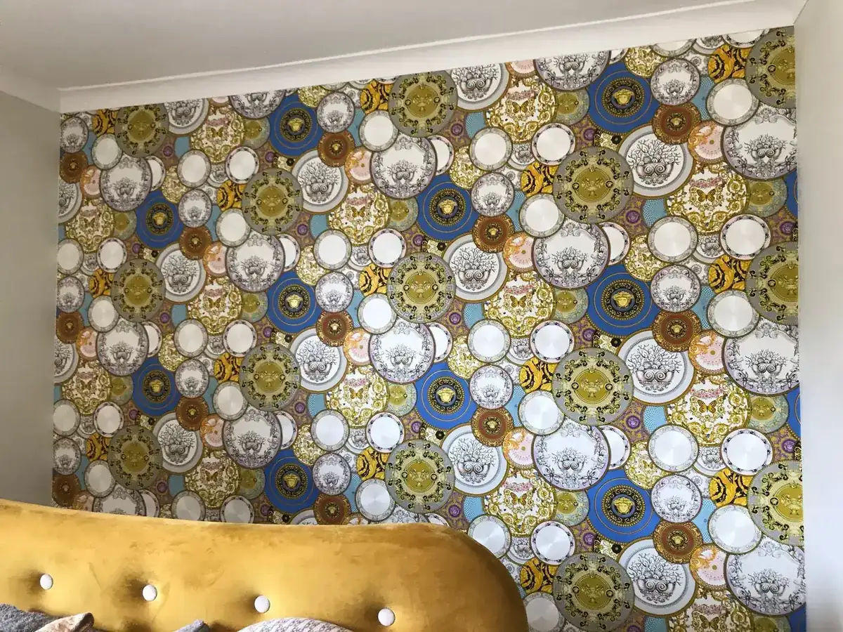 bedroom wallpaper feature wall vintage design sunderland foxglove decor