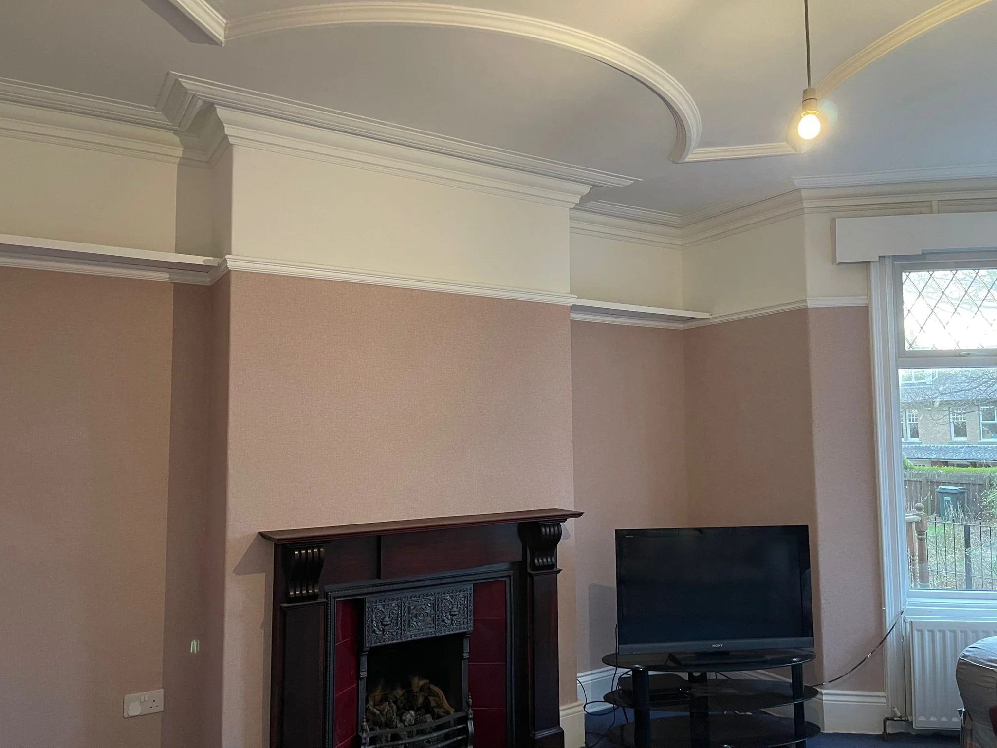 living room walls ceiling painted rose beige sunderland foxglove decor